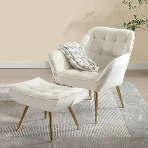 Sherpa Accent Reading Chair with Ottoman